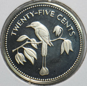 Belize 1974 25 Cents Blue Crowned Motmot animal Proof 192825 combine shipping