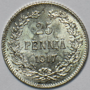 Finland 1917 25 Pennia Eagle animal 294473 combine shipping