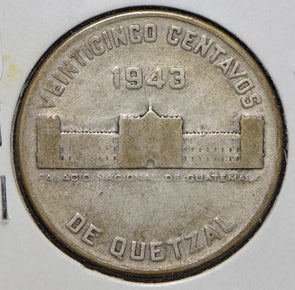 Guatemala 1943 25 Centavos Quetzal animal  150108 combine shipping