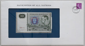Sweden 1981 10 Kroner Bank of all nations, 1,50 Kroner stamp cancelled RC0583 co