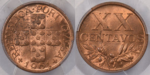 Portugal 1961 20 Centavos PCGS MS 63 RED PI0216 combine shipping