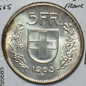 Switzerland 1965 B 5 Francs 295685 combine shipping