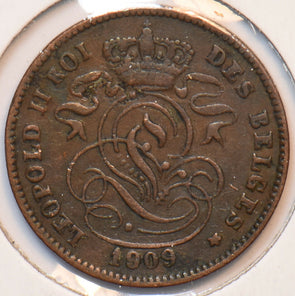 Belgium 1909 2 Centimes Lion animal 193253 combine shipping