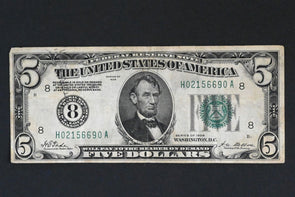 US 1928 $5 F+ Federal Reserve Notes ST LOUIS-8 RN0062 combine shipping