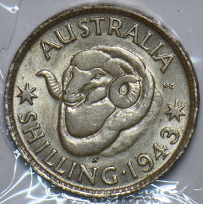Australia 1943 Shilling Merino ram animal 902615 combine shipping
