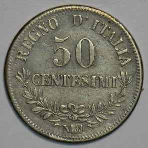 Italy 1863 50 Centesimi 298268 combine shipping