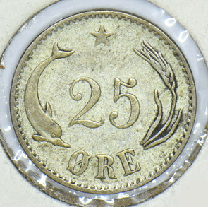 Denmark 1894 25 Ore Porpoise animal 291832 combine shipping