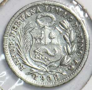 Peru 1908 1/2 Dinero 192690 combine shipping