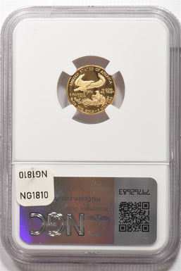 1988-P $5 1/10oz Gold Eagle PROOF NGC PF69 UC NG1810