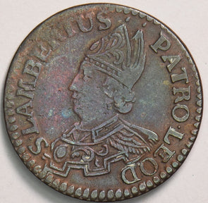 Belgium 1744 Liard Liege, Copper rare Sede Vancante L0028 combine shipping