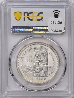Canada 1958 Dollar PCGS PL 65 British Columbia PC1430 combine shipping