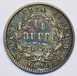 India British 1840 1/4 Rupee Victoria. East India Co 490933 combine shipping