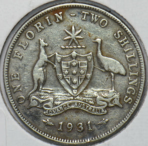 Australia 1931 Florin Kangaroo animal Emu 150772 combine shipping