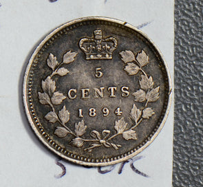 Canada 1894 5 Cents silver CA0365 combine shipping
