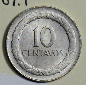 Colombia 1946 10 Centavos silver UNC  C0270 combine shipping