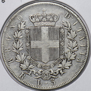 Italy 1876 5 Lire 490799 combine shipping
