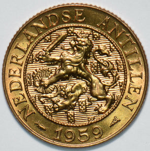 Netherlands Antilles 1959 2 1/2 Cent Lion animal 293339 combine shipping