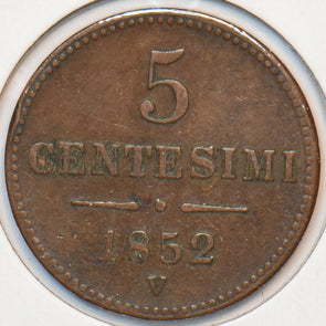 Italy 1852 V 5 Centesimi Eagle animal 150948 combine shipping