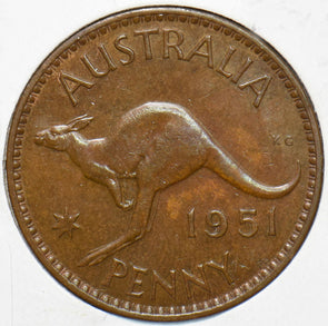 Australia 1951 Penny Kangaroo animal 192753 combine shipping