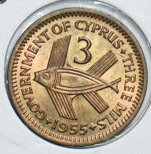 Cyprus 1955 3 Mils 298834 combine shipping