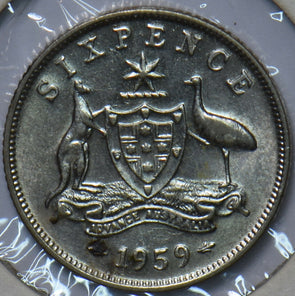 Australia 1959 6 Pence Kangaroo animal Emu 193424 combine shipping