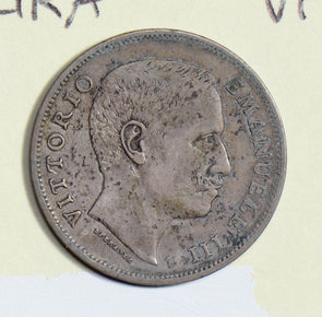 Italy 1907 Lira silver  I0299 combine shipping