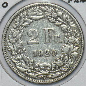 Switzerland 1920 2 Francs 151183 combine shipping