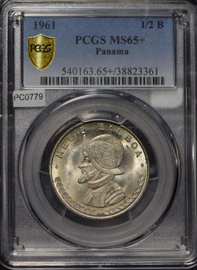 Panama 1961 1/2 Balboa Eagle animal PCGS MS65+ rare this grade PC0779 combine sh