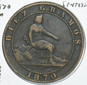 Spain 1870 10 Centimos 241069 combine shipping