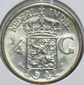 Netherlands East Indies 1941 1/4 Gulden Lion animal 192091 combine shipping