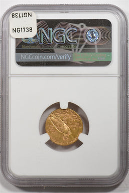 1925-D Gold $2.5 Indian Head Quarter Eagle NGC MS63 NG1738