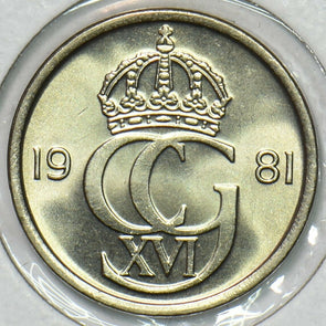 Sweden 1981 25 Ore Gem BU 197044 combine shipping