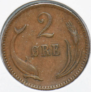 Denmark 1899 2 Ore Dolphin animal 192170 combine shipping