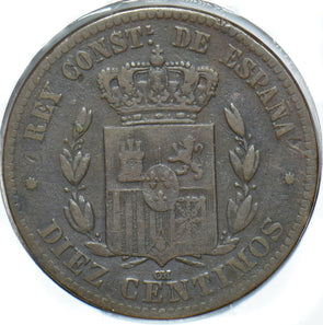 Spain 1878 10 Centavos Lion animal 150531 combine shipping