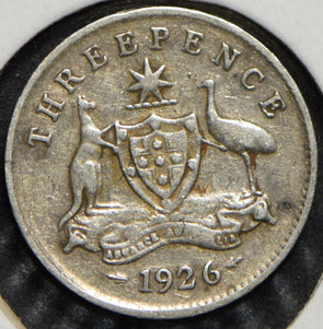 Australia 1926 3 Pence Kangaroo animal Emu  150218 combine shipping