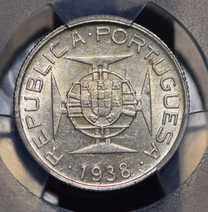 Mozambique 1938 2 1/2 Escudos PCGS MS62 PC0467 combine shipping