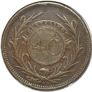 Uruguay 1857 40 Centesimos 294388 combine shipping