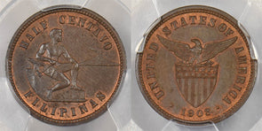 Philippines 1903 1/2 Centavo PCGS Proof 63 BN PC1485 combine shipping