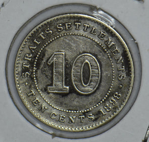 Straits Settlements 1898 Queen Victoria 10 Cents 291129 combine shipping