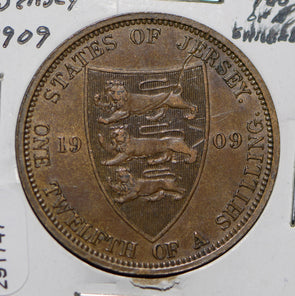 Jersey 1909 1/12 Shilling Lion animal  291747 combine shipping