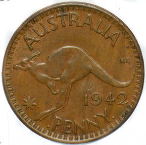 Australia 1942 Penny Kangaroo animal Georgivs VI 902230 combine shipping