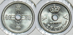 Norway 1947 25 Ore BU 299132 combine shipping