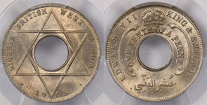 British West Africa 1908 1/10 Penny PCGS MS 65 KM-3 Copper-Nickel PI0210 combine