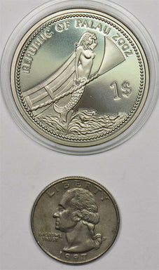 Palau 2002 Dollar Fish animal Marine protection colorized BU0696 combine shippin