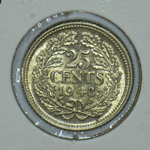 Netherlands 1943 25 Cents 291397 combine shipping