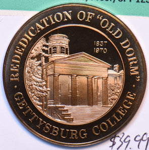 1969 Medal Proof Gettysburt College 