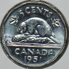 Canada 1951 5 Cents Beaver animal CH BU Steel 152199 combine shipping