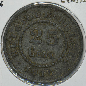 Belgium 1916 25 Centimes Lion animal 195868 combine shipping