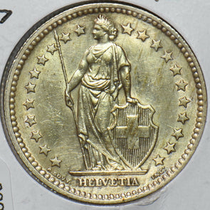 Switzerland 1957 2 Francs 295869 combine shipping
