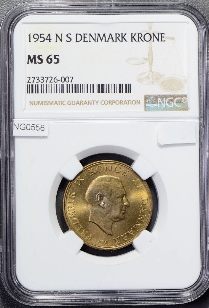 Denmark 1954 N S Krone NGC MS65 rare in this grade NG0556 combine shipping